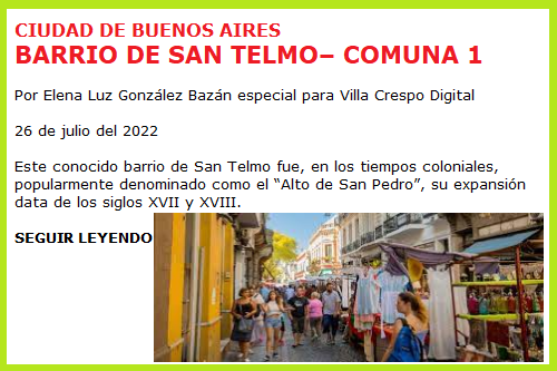 SAN TELMO COMUNA 1